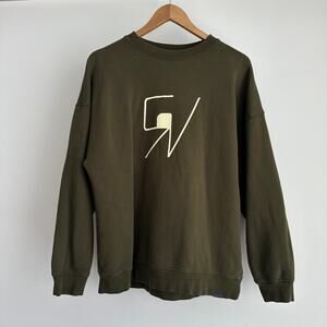 Grey/Ven Sweatshirt Womens Small Green Cotton Crew Neck Sweater The Hamptons